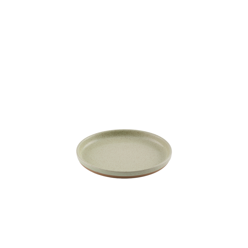 Churchill Emerge Stonecast Speckled Green bord met rand 21 cm – gespikkeld groen porseleinen bord voor voorgerechten