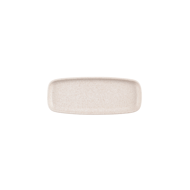 Churchill Emerge Stonecast Speckled White rechthoekig bord 25,1 x 10 cm – gespikkeld porseleinen serveerbord