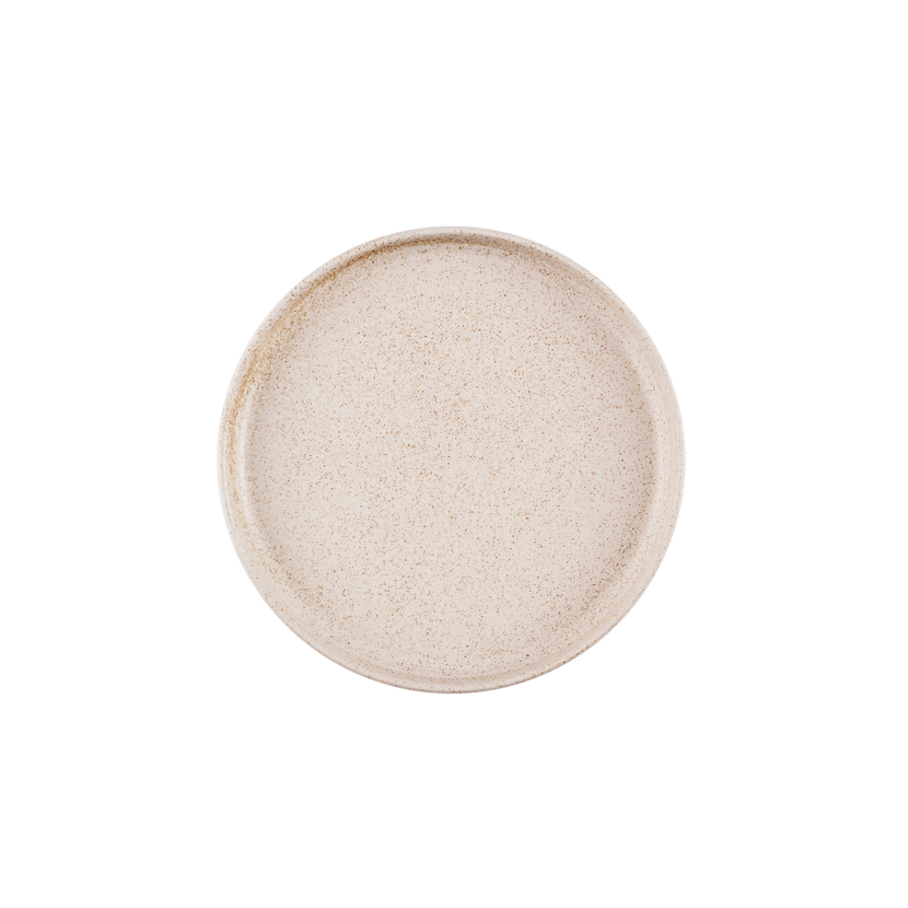 Churchill Emerge Stonecast Speckled White bord met rand 26 cm – gespikkeld porseleinen bord voor hoofdgerechten