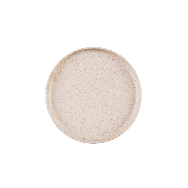 Churchill Emerge Stonecast Speckled White bord met rand 26 cm – gespikkeld porseleinen bord voor hoofdgerechten