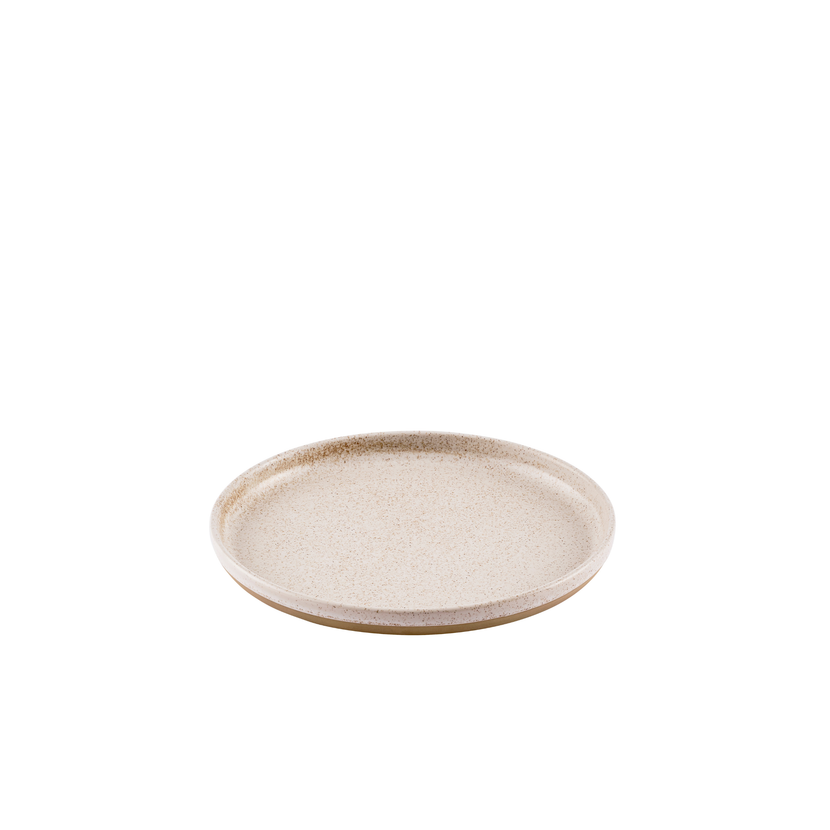 Churchill Emerge Stonecast Speckled White bord met rand 26 cm – gespikkeld porseleinen bord voor de horeca