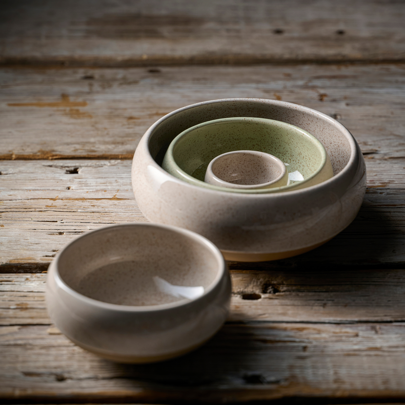 Churchill Emerge Stonecast Speckled Green dipschaaltje 6 cm – gespikkeld groen dipkommetje voor de horeca