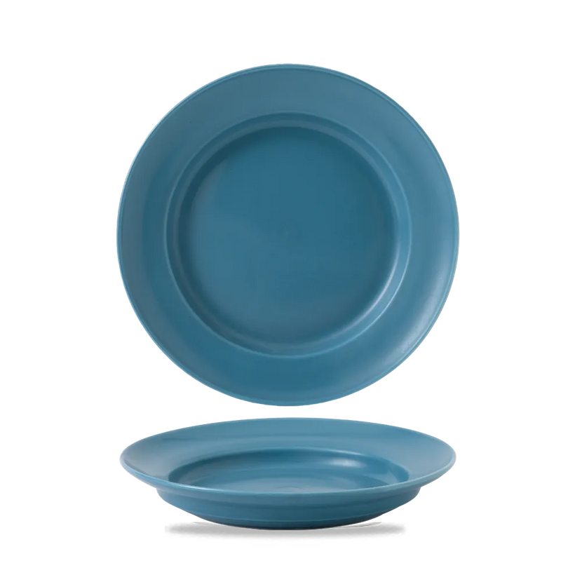 Churchill Blue Glaze dinerbord op voet 26,1 cm – blauw geglazuurd bord voor restaurants