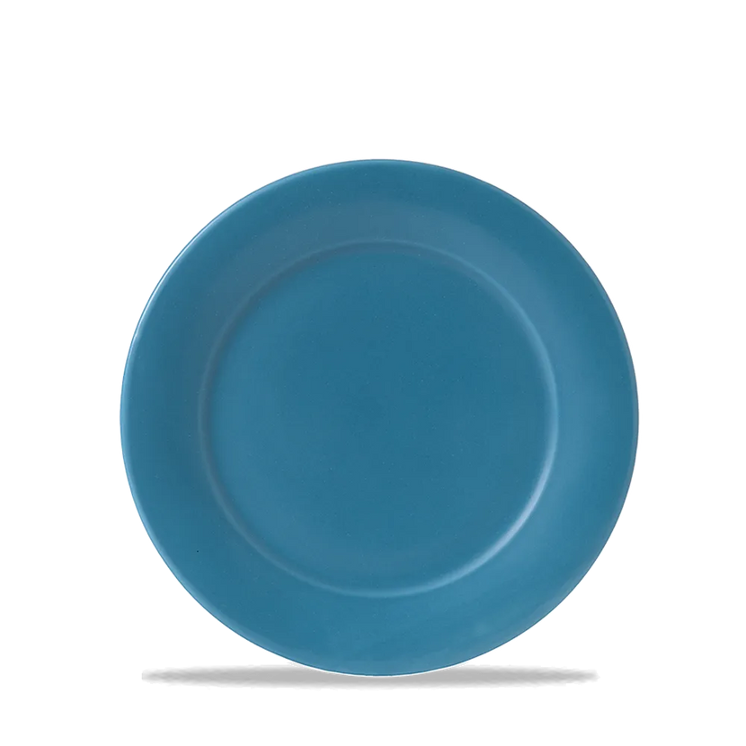 Churchill Blue Glaze bord smalle rand 20 cm – blauw geglazuurd dessertbord voor restaurants