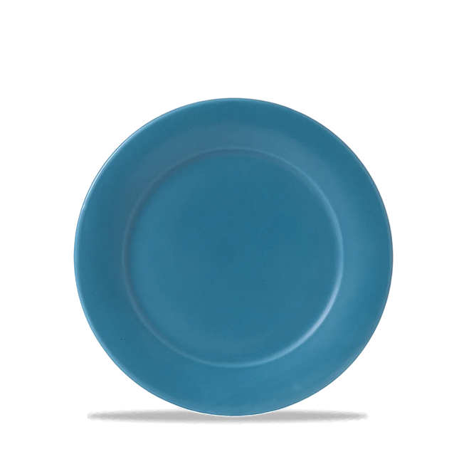 Churchill Blue Glaze bord smalle rand 20 cm – blauw geglazuurd dessertbord voor restaurants