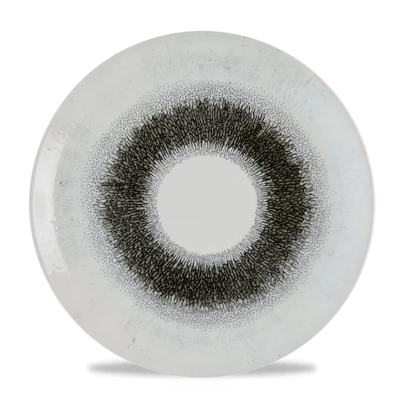 Churchill Studio Prints Fusion Black coupe bord Ø 28,8 cm – groot zwart patroonbord voor horeca