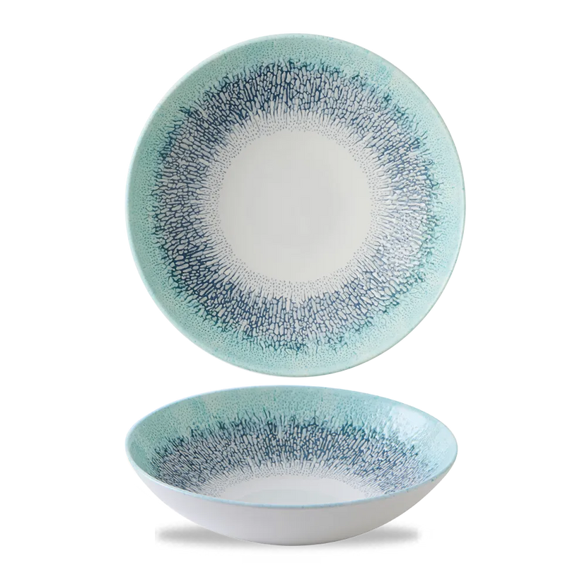 Churchill Studio Prints Fusion Blue coupekom Ø 18,2 cm – randloze porseleinen kom voor bijgerechten