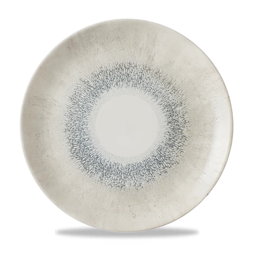 Churchill Studio Prints Fusion Grey Evolve coupebord Ø 28,8 cm – randloos porseleinen bord voor hoofdgerechten