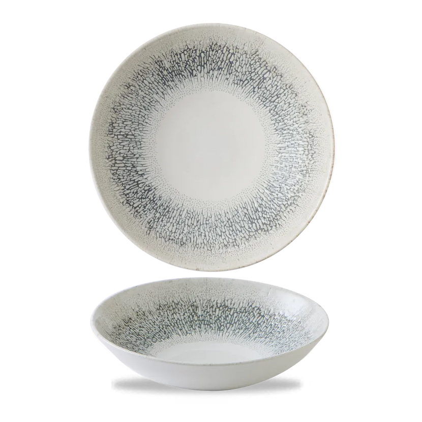 Churchill Studio Prints Fusion Grey coupekom Ø 18,2 cm – randloze porseleinen kom voor bijgerechten