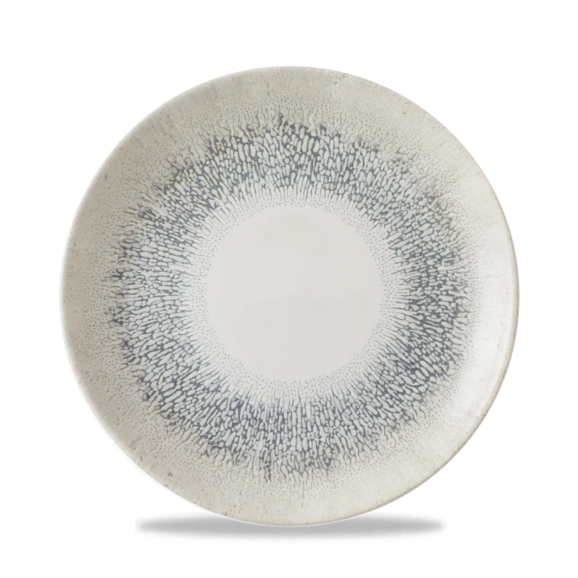 Churchill Studio Prints Fusion Grey Evolve coupebord Ø 21,7 cm – randloos porseleinen bord voor voorgerechten