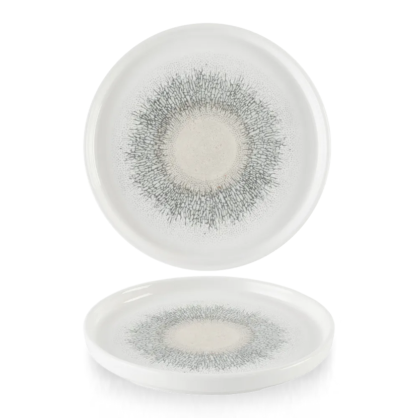 Churchill Studio Prints Fusion Grey bord met rand Ø 26 cm – groot grijs patroonbord voor restaurants