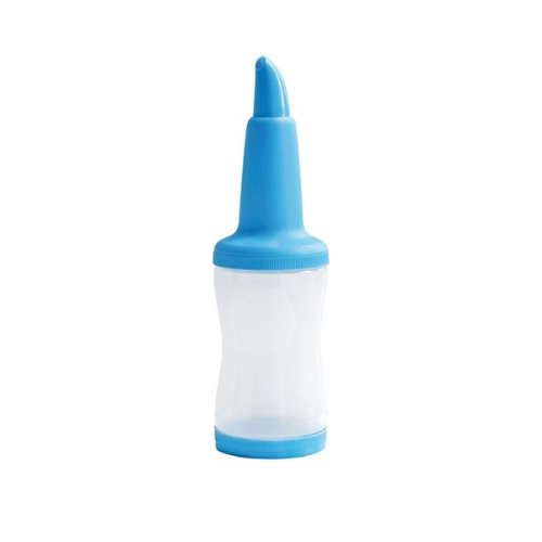 APS free pourer fles blauw 1 liter - kunststof barfles met schenktuit voor siropen