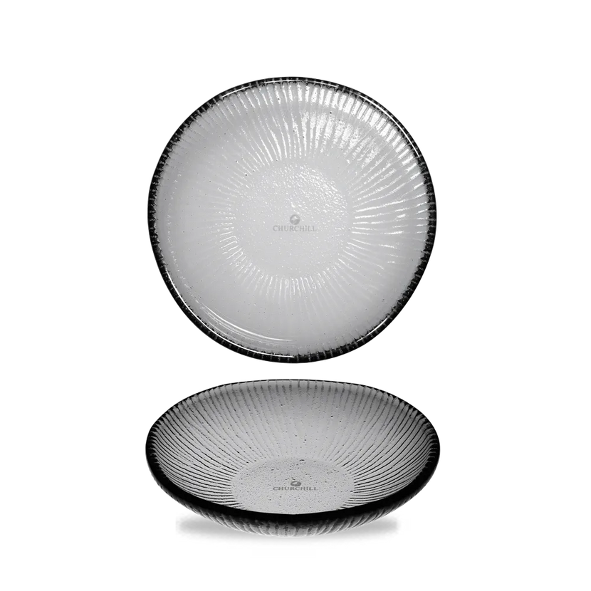 Churchill Dusk Glass Bamboo ronde kom 17 cm – getint glazen schaaltje voor restaurants