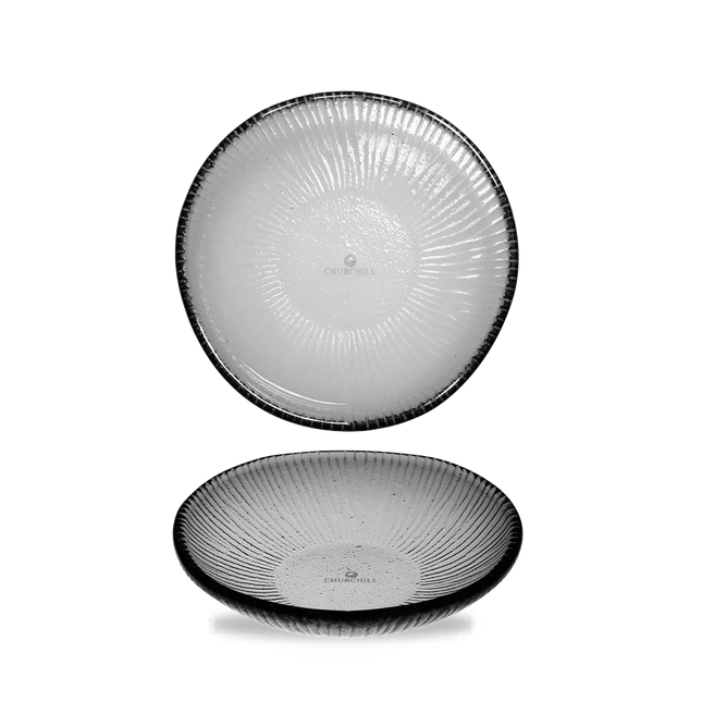 Churchill Dusk Glass Bamboo ronde kom 17 cm – getint glazen schaaltje voor restaurants
