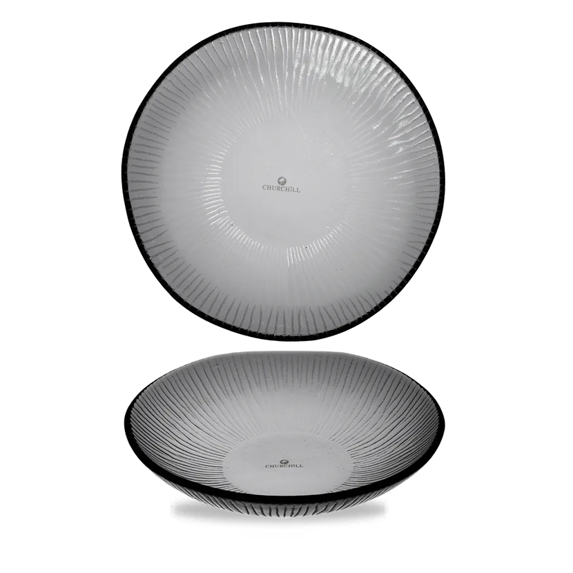 Churchill Dusk Glass Bamboo ronde kom 22 cm – getinte glazen serveerkom voor de horeca