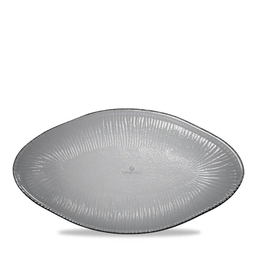 Churchill Dusk Glass Bamboo ovaal serveerplateau 30 cm – getint glazen dienblad voor restaurants