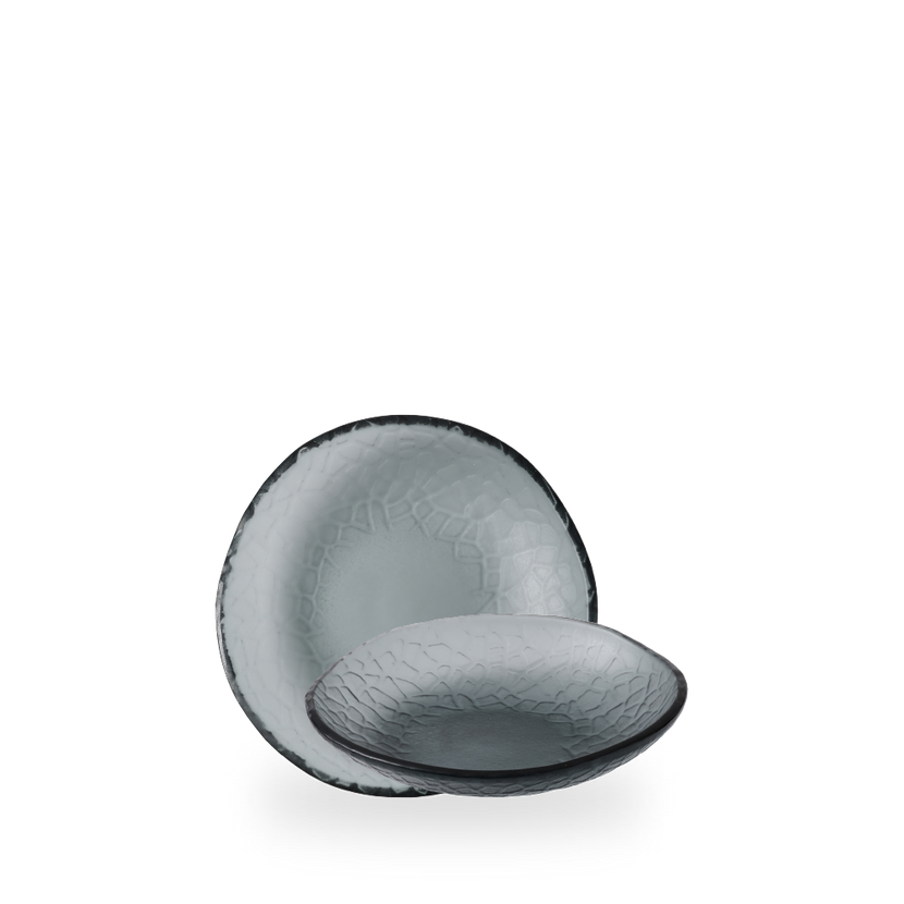 Churchill Viana Glass Dusk kom 17 cm – kleine rookgrijze glazen kom voor dips en bijgerechten