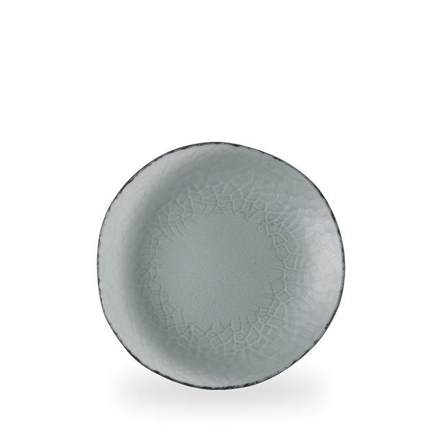 Churchill Viana Glass Dusk bord 22,5 cm – rookgrijs organisch glazen bord voor voorgerechten