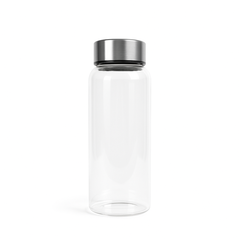 APS Ginza waterfles met RVS deksel 1000 ml - glazen fles voor tafelservice
