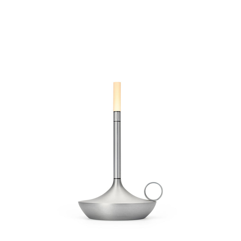 Wick S PRO Aluminium – compacte oplaadbare tafellamp in aluminium voor de horeca