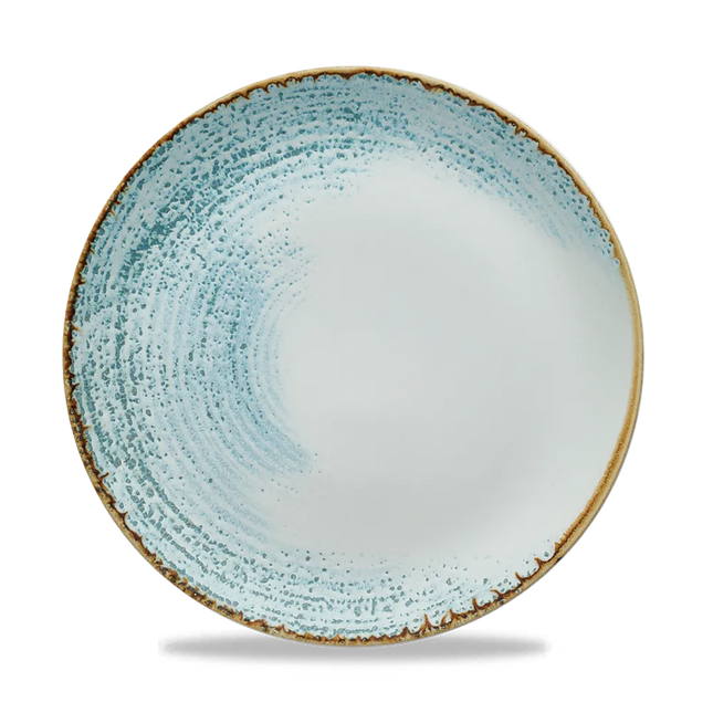 Churchill Homespun Aquamarine Evolve coupebord 26 cm – turquoise randloos bord voor restaurants