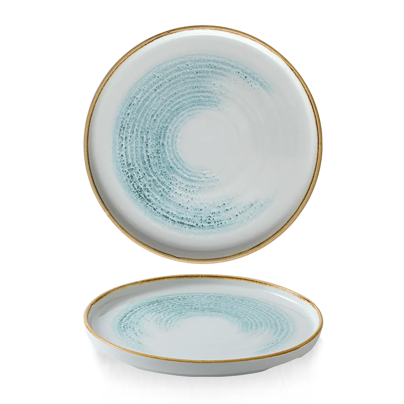 Churchill Homespun Accents Aquamarine bord met rand 26 cm – turquoise dinerbord voor restaurants