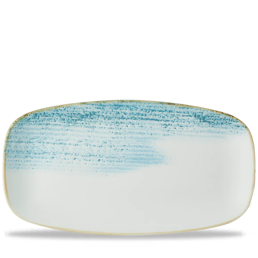 Churchill Homespun Aquamarine chef's langwerpig bord – groot turquoise serveerbord voor de horeca