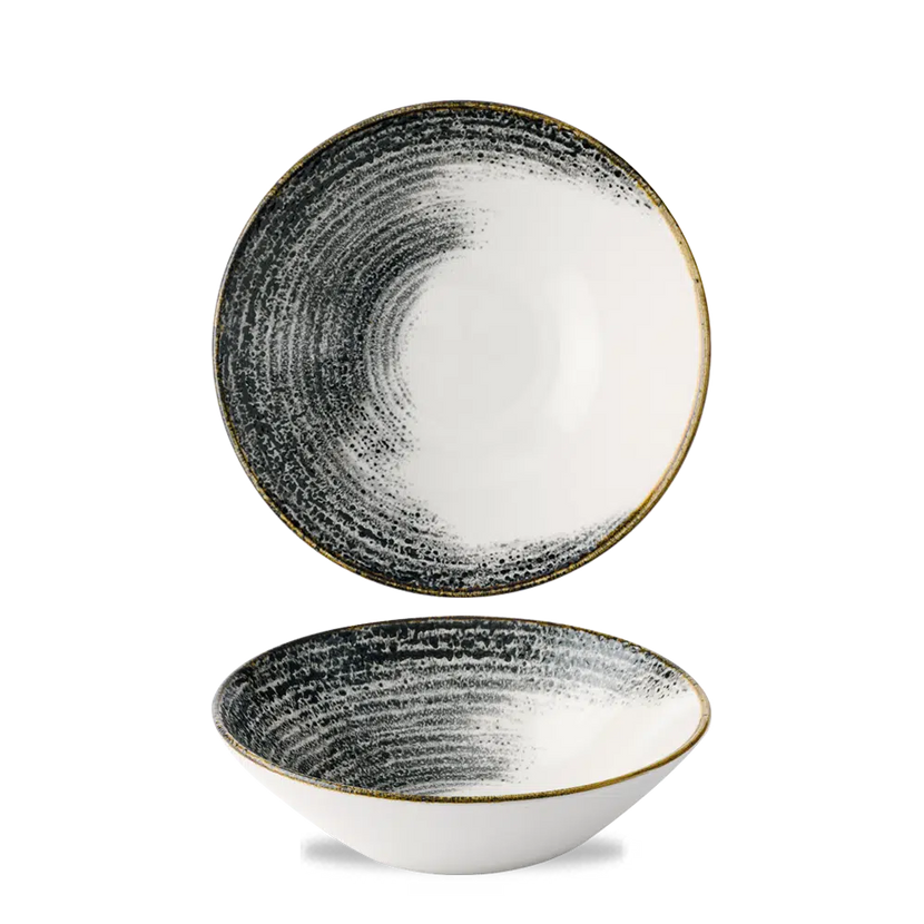 Churchill Homespun Accents Black stapelbare diepe kom Ø 19,6 cm – zwart porseleinen kom voor restaurants