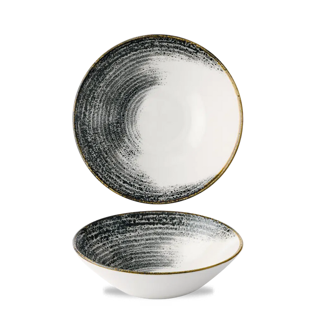 Churchill Homespun Accents Black stapelbare diepe kom Ø 19,6 cm – zwart porseleinen kom voor restaurants