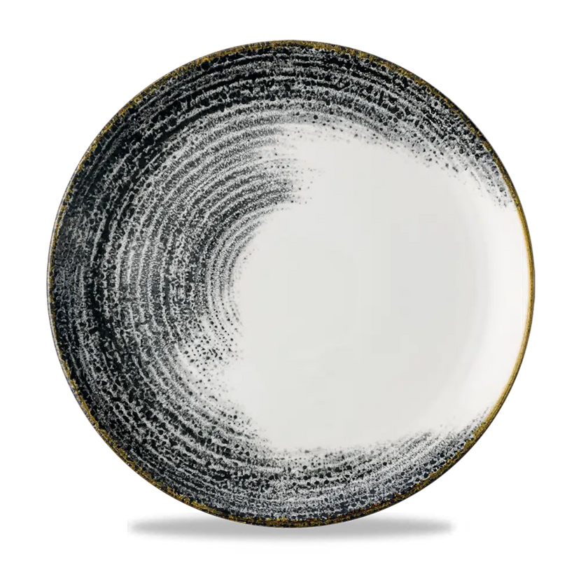 Churchill Homespun Accents Black stapelbord Ø 28,8 cm – zwart porseleinen randloos bord voor restaurants