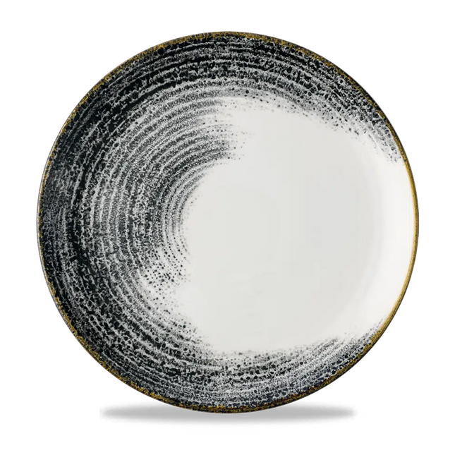 Churchill Homespun Accents Black stapelbord Ø 28,8 cm – zwart porseleinen randloos bord voor restaurants