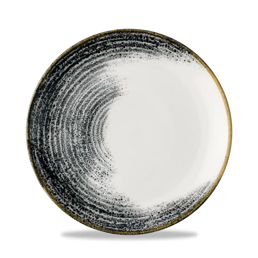 Churchill Homespun Accents Black stapelbord Ø 21,7 cm – zwart porseleinen randloos bord voor cafés