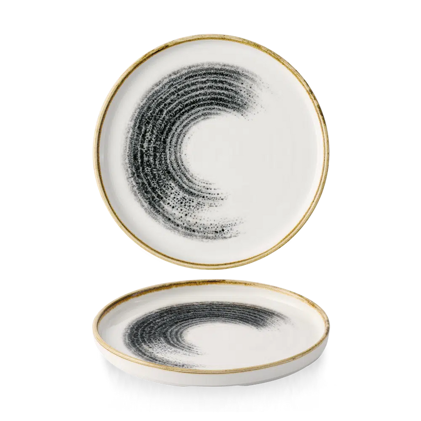 Churchill Homespun Accents Black langwerpig bord Ø 21 cm – zwart porseleinen serveerbord voor restaurants