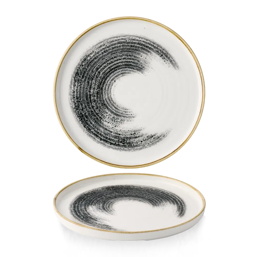 Churchill Homespun Accents Black bord met opstaande rand Ø 26 cm – zwart porseleinen bord voor fine dining
