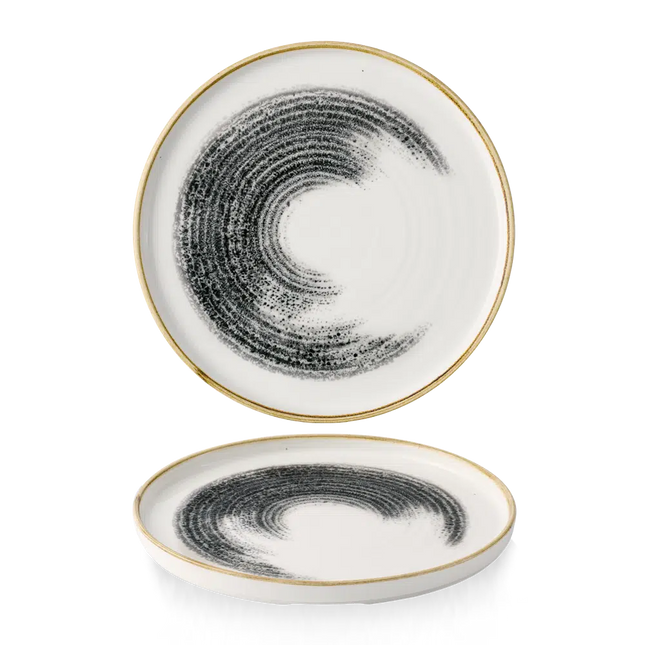 Churchill Homespun Accents Black bord met opstaande rand Ø 26 cm – zwart porseleinen bord voor fine dining