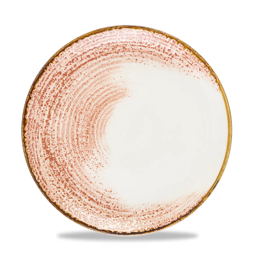 Churchill Homespun Coral coupe bord Ø 26 cm – gespikkeld koraalkleurig bord voor restaurants