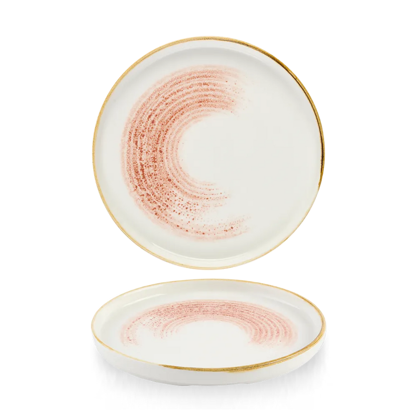 Churchill Homespun Coral bord met rand Ø 21 cm – koraalkleurig bord voor horeca