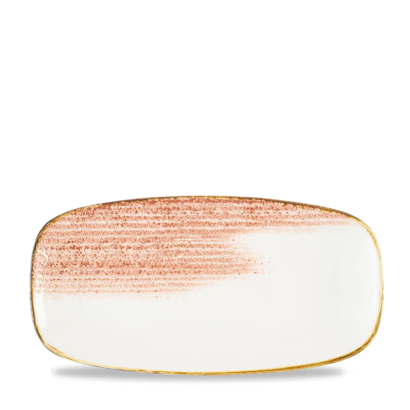 Churchill Homespun Coral chef's ovaal bord – langwerpig koraalkleurig bord voor fine dining