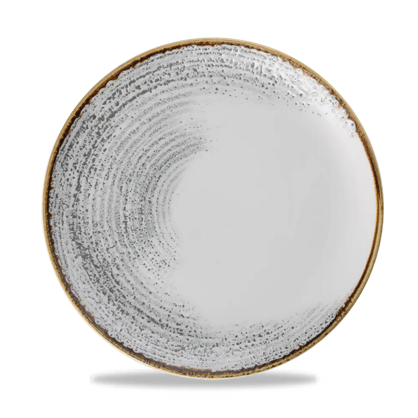 Churchill Homespun Accents Jasper Grey Evolve coupebord – grijs randloos bord voor restaurants