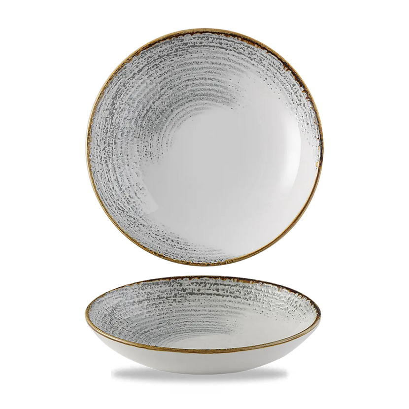 Churchill Homespun Accents Jasper Grey coupekom – grijze randloze kom voor restaurants