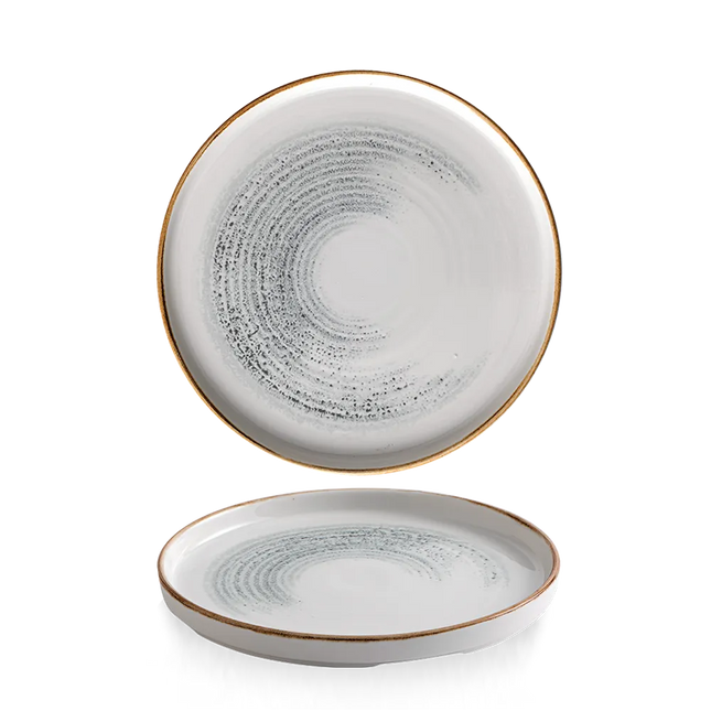 Churchill Homespun Accents Jasper Grey bord met rand 21 cm – grijs bord voor de horeca
