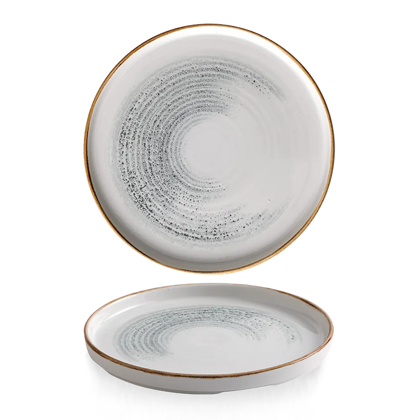 Churchill Homespun Accents Jasper Grey bord met rand 26 cm – grijs dinerbord voor restaurants