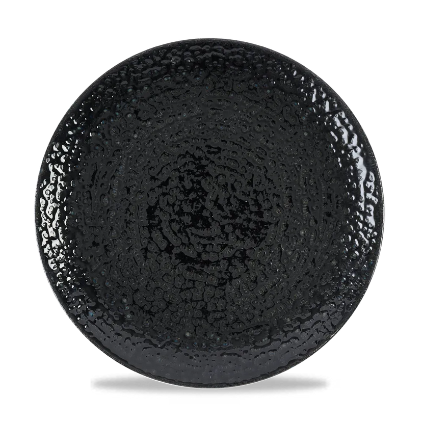 Churchill Homespun Black coupe bord Ø 26 cm – gespikkeld zwart porseleinen bord voor restaurants