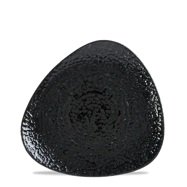 Churchill Homespun Black Lotus bord Ø 18,5 cm – zwart bord met bloemrand voor restaurants
