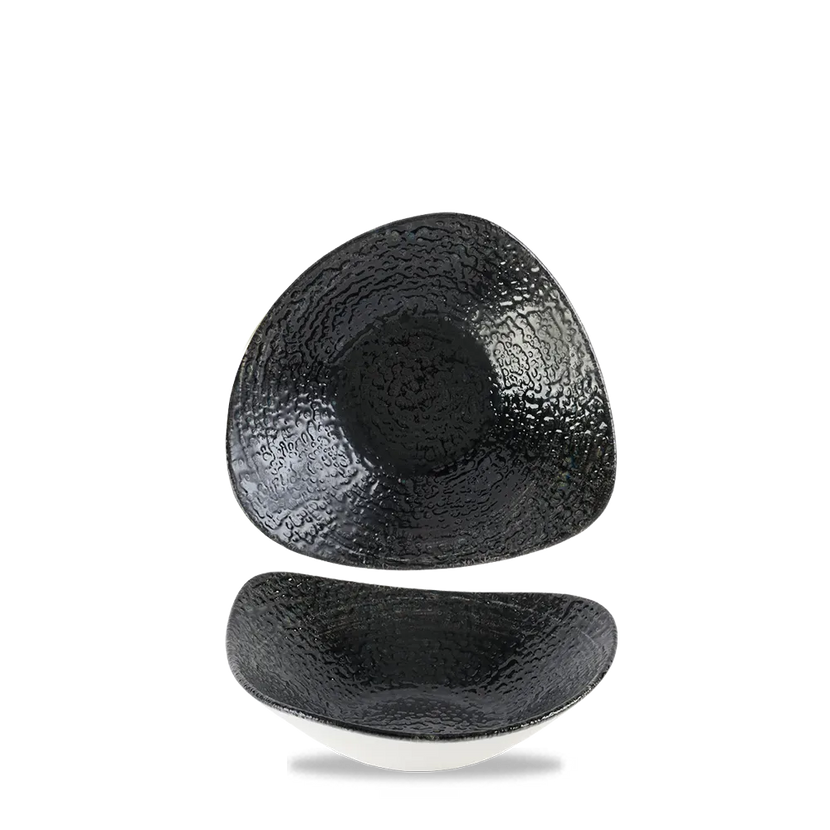 Churchill Homespun Black Lotus kom Ø 18,5 cm – zwarte kom met bloemvorm voor restaurants