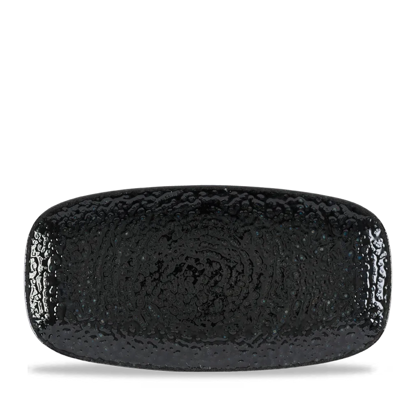 Churchill Homespun Black chef's ovaal bord – langwerpig zwart bord voor fine dining