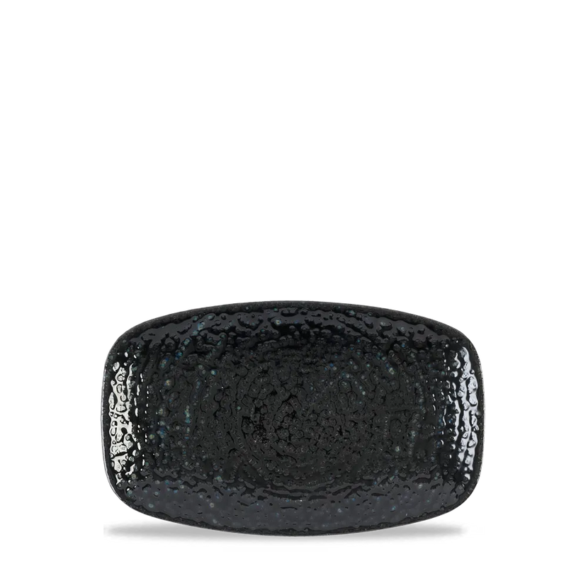Churchill Homespun Black ovaal chef's bord – zwart porseleinen presentatiebord voor horeca