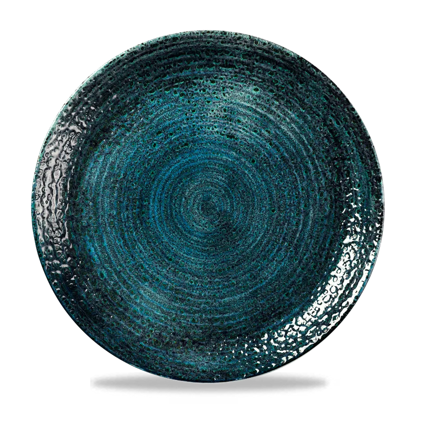 Churchill Homespun Chroma Blue Evolve coupebord Ø 28,8 cm – randloos bord voor hoofdgerechten