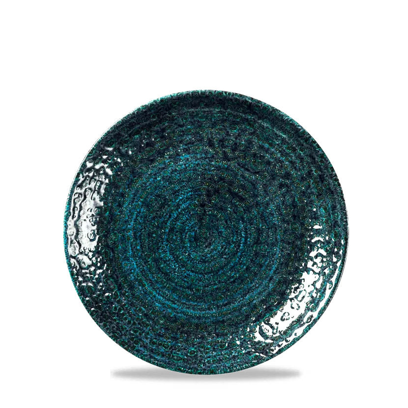 Churchill Homespun Chroma Blue Evolve coupebord Ø 16,5 cm – randloos bordje voor amuses