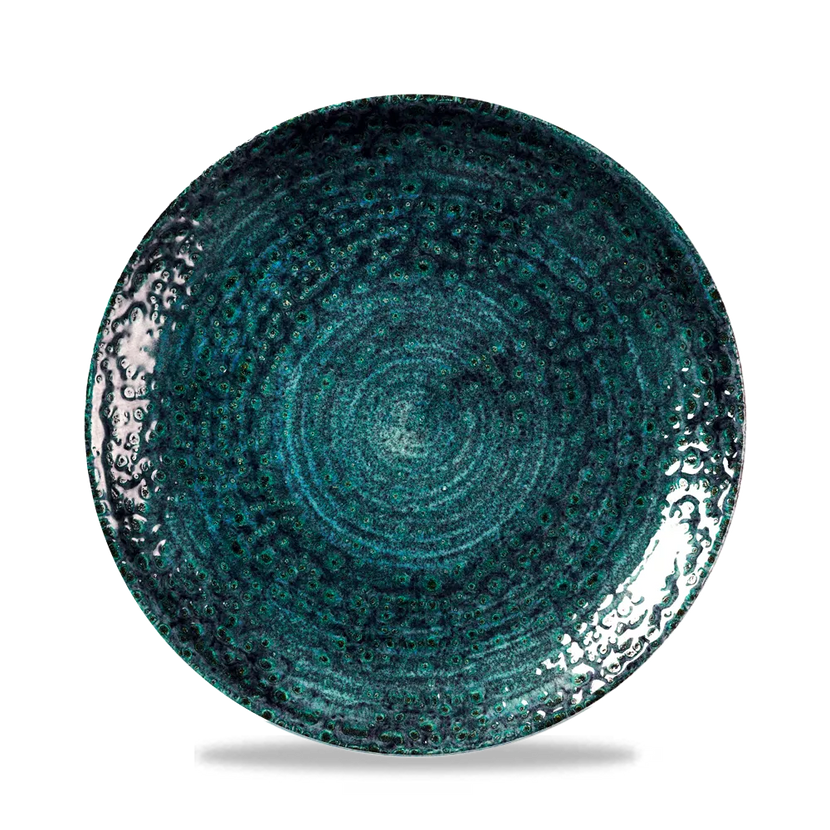 Churchill Homespun Chroma Blue Evolve coupebord Ø 21,7 cm – randloos bord voor voorgerechten